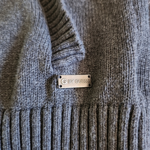 G by Guess Men's Knit Mock Neck Zip Cardigan Sz. XL Gray Ribbed Texture Sweater - Picture 14 of 16